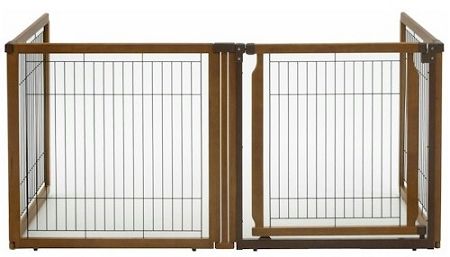 Convertible Pet Gate - 3-in-1, Brown Hardwood