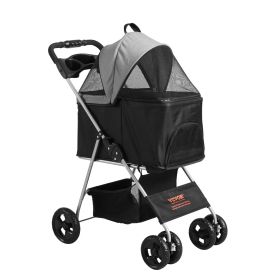 Pet Stroller - Four-Wheeled Rotating Design with Brake