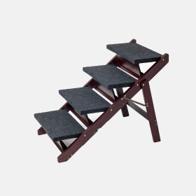 Wooden Dog Stairs - 4-Level Foldable Ramp for Easy Pet Access
