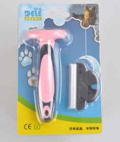 Dog Hair Removal Comb - Long Hair Grooming Tool (Option: Pink-M)