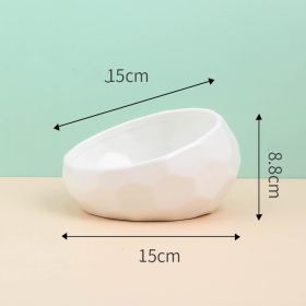 Ceramic Dog Bowl - Oblique Mouth Design, Stylish and Unique (Color: White)