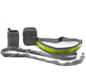 Adjustable Hands-Free Dog Leash - Retractable and Adjustable Sports Suit (Option: Gray-Q1set)