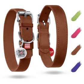Brown Leather Dog Collar - Durable and Stylish Accessory (Color: Brown)